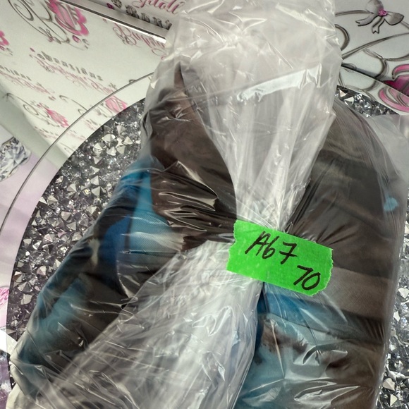 Bellissima skirt ruffle frilly tie dye Vibrant Blue and Brown A-Line Skirt - Picture 12 of 12